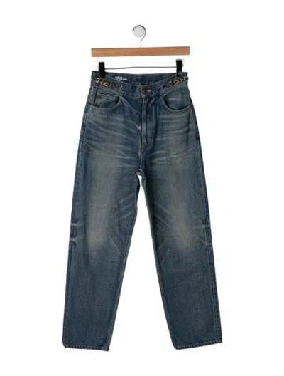 Pre-owned Celine High-rise Straight Leg Jeans In Blue