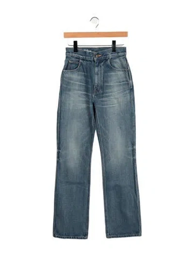 Pre-owned Celine High-rise Straight Leg Jeans In Blue