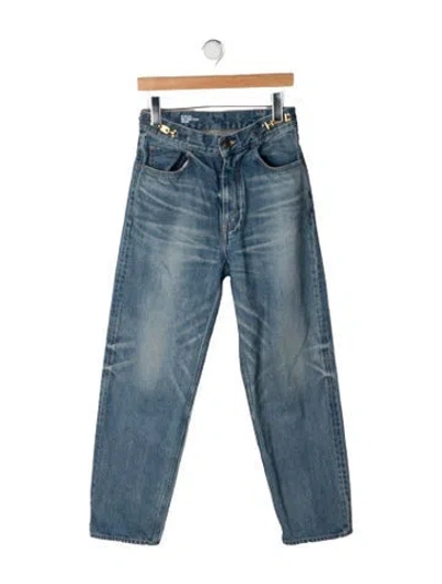 Pre-owned Celine High-rise Straight Leg Jeans In Blue