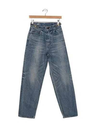 Pre-owned Celine High-rise Straight Leg Jeans In Blue