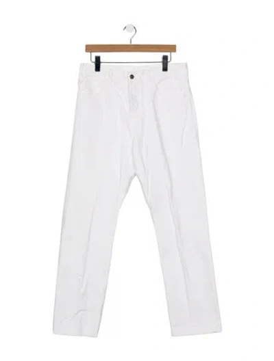 Pre-owned Celine High-rise Straight Leg Jeans In White