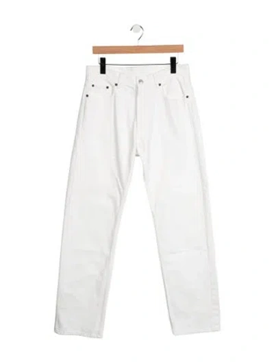 Pre-owned Celine High-rise Straight Leg Jeans In White