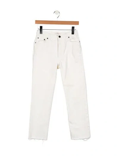 Pre-owned Celine High-rise Straight Leg Jeans In White