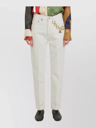 Celine High-rise Straight-leg Denim Jeans In White