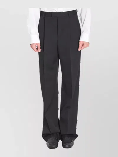 Celine High-rise Straight-leg Wool Tailored Trousers In Black