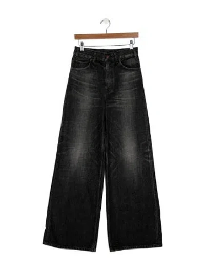 Pre-owned Celine High-rise Wide Leg Jeans In Black