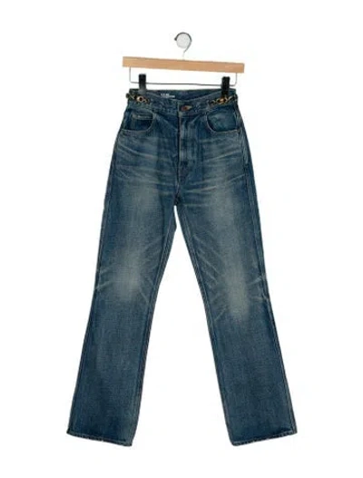 Pre-owned Celine High-rise Wide Leg Jeans In Blue
