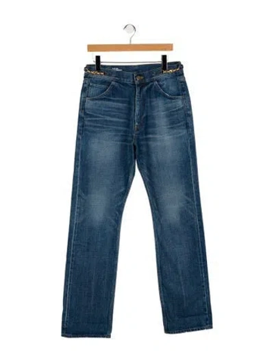 Pre-owned Celine High-rise Wide Leg Jeans In Blue