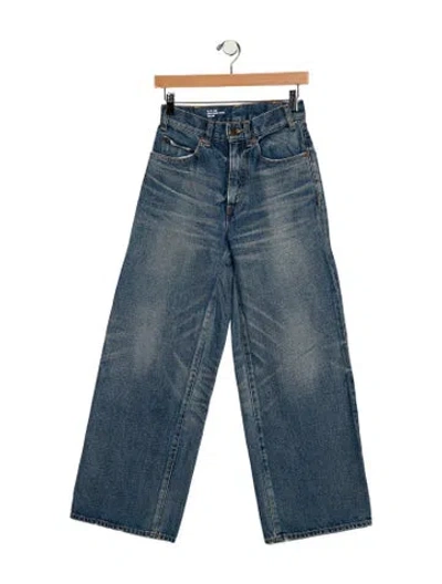 Pre-owned Celine High-rise Wide Leg Jeans In Blue