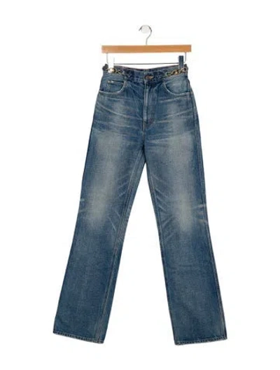 Pre-owned Celine High-rise Wide Leg Jeans In Blue