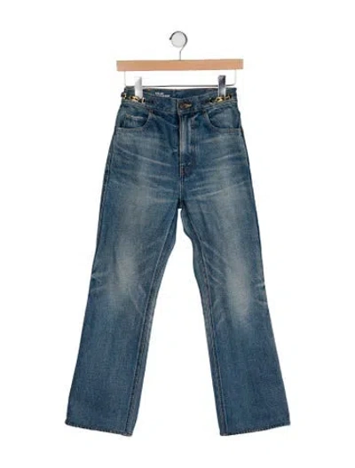 Pre-owned Celine High-rise Wide Leg Jeans In Blue