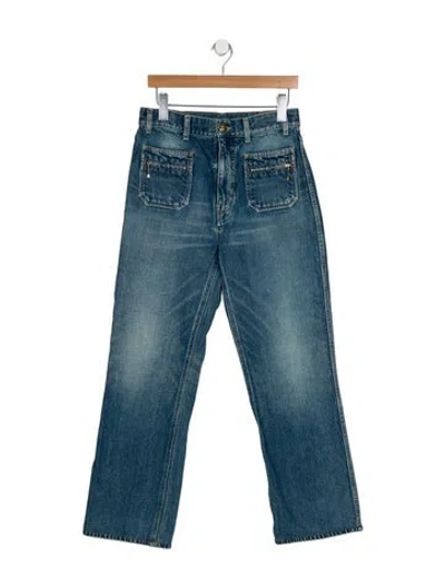 Pre-owned Celine High-rise Wide Leg Jeans In Blue