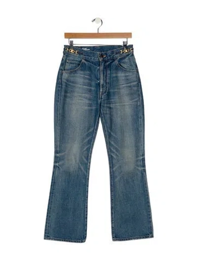 Pre-owned Celine High-rise Wide Leg Jeans In Blue