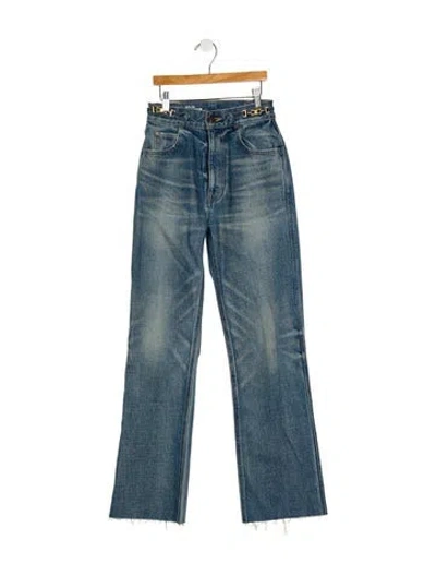 Pre-owned Celine High-rise Wide Leg Jeans In Blue