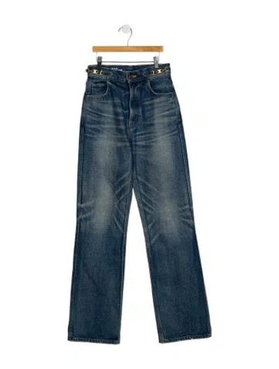 Pre-owned Celine High-rise Wide Leg Jeans In Blue