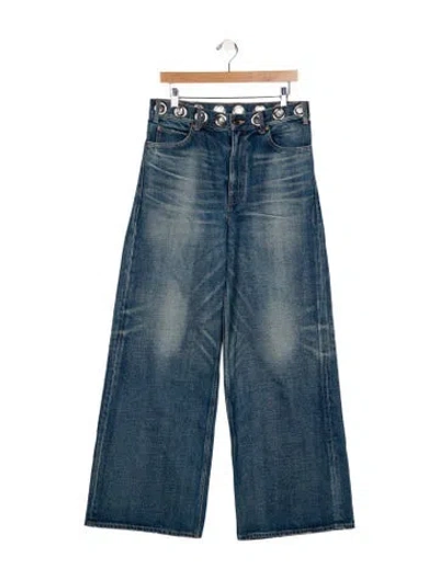 Pre-owned Celine High-rise Wide Leg Jeans In Blue