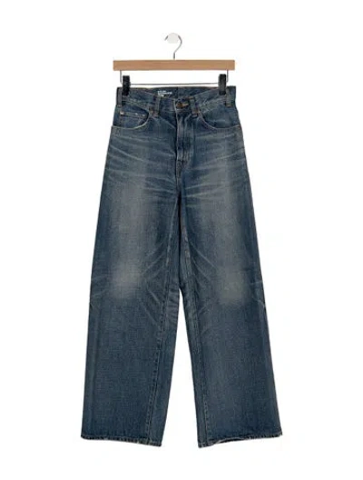 Pre-owned Celine High-rise Wide Leg Jeans In Blue