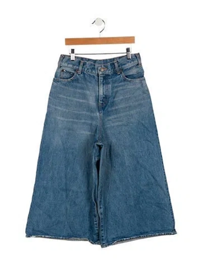 Pre-owned Celine High-rise Wide Leg Jeans In Blue