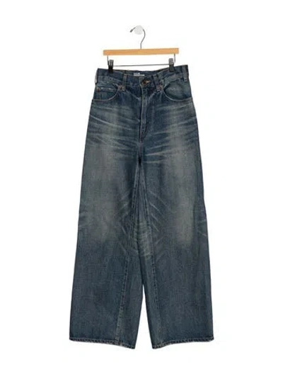 Pre-owned Celine High-rise Wide Leg Jeans In Blue