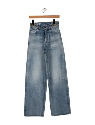 Pre-owned Celine High-rise Wide Leg Jeans In Blue