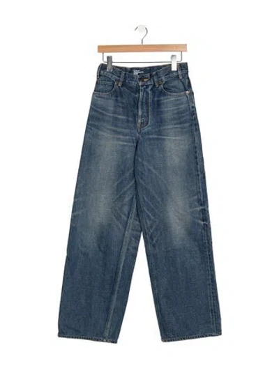 Pre-owned Celine High-rise Wide Leg Jeans In Blue