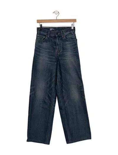 Pre-owned Celine High-rise Wide Leg Jeans In Blue