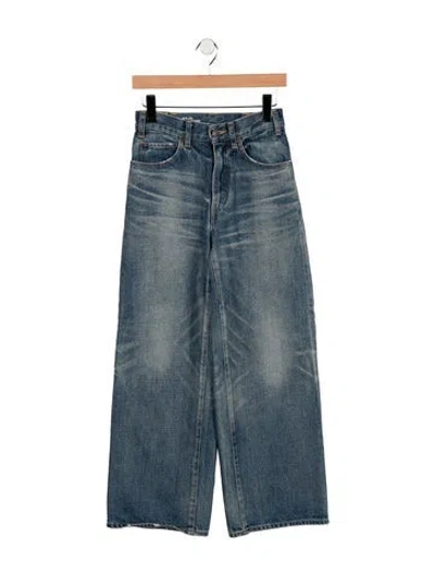 Pre-owned Celine High-rise Wide Leg Jeans In Blue