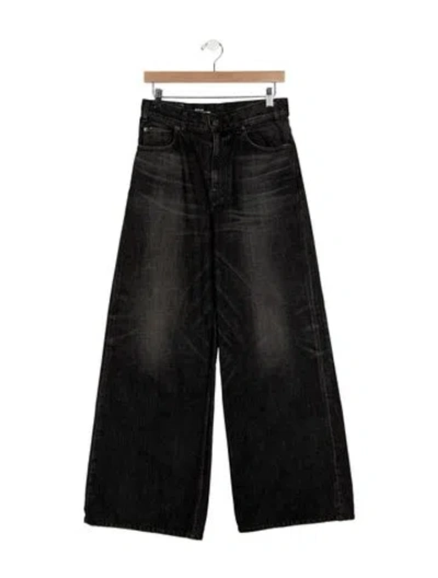 Pre-owned Celine High-rise Wide Leg Jeans In Gray
