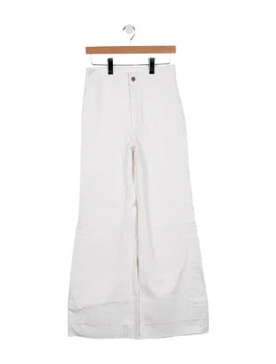 Pre-owned Celine High-rise Wide Leg Jeans In White