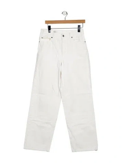 Pre-owned Celine High-rise Wide Leg Jeans In White