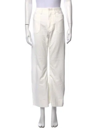 Pre-owned Celine High-rise Wide Leg Jeans In White