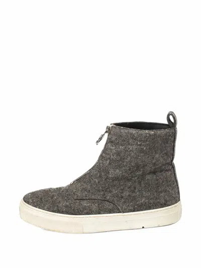 Pre-owned Celine High-top Zip-up Sneakers In Grey