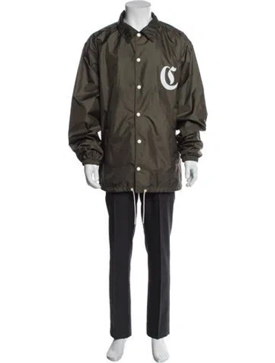 Pre-owned Celine Homme Nylon Coach Jacket Triomphe Parka In Neutral
