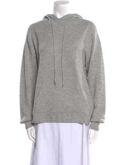 Pre-owned Celine Hooded Cashmere Sweater In Gray