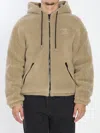 Celine Hooded Jacket In Wool And Cotton Fleece In Brown