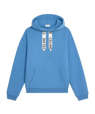 Celine Hooded Long-sleeved Sweater In Blue