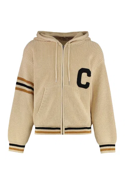 Celine Hooded Sweater With Zipper In Brown