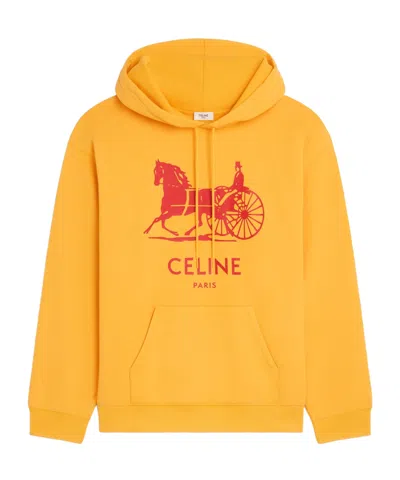 Celine Hoodie In Cotton Fleece In Orange