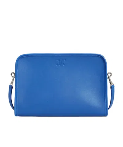 Celine Horizontal Messenger N Shiny Lambskin In Blue