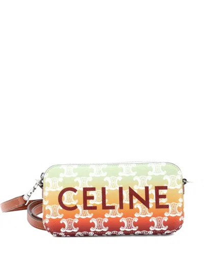 Pre-owned Celine Horizontal Pouch Crossbody Bag Logo Triomphe Coated Canvas Shoulder Bag In Multi