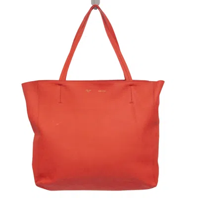 Celine Céline Horizontal Red Leather Tote Bag ()