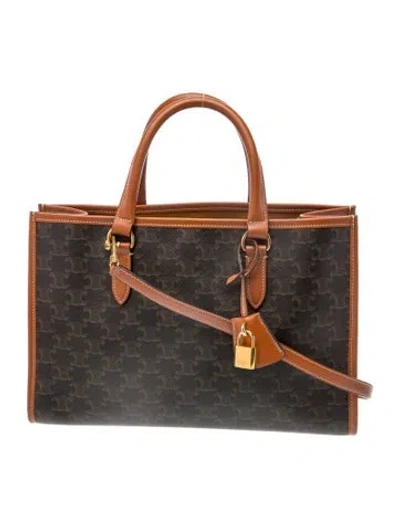 Pre-owned Celine Horizontal Triomphe Cabas Tote Mini In Brown