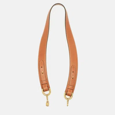 Pre-owned Celine Horse Bit 75 Cm Waist Belt Brown Leather