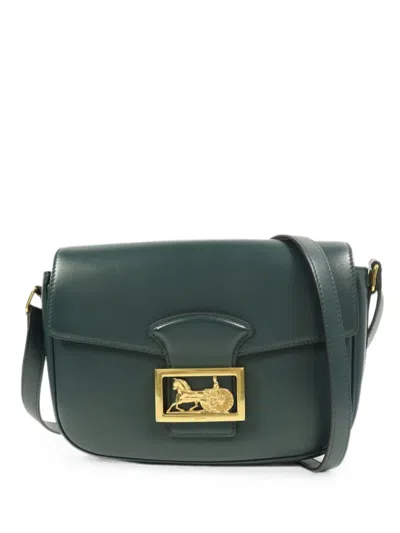 Pre-owned Celine Horse Box Shoulder Bag In Green