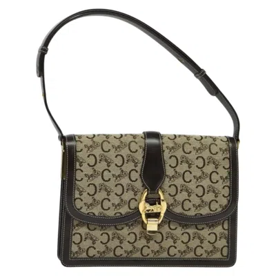 Pre-owned Celine Céline Horse Carriage Brown,gold Canvas Shoulder Bag ()
