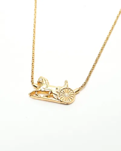 Celine Céline Horse Carriage Gold-tone Necklace