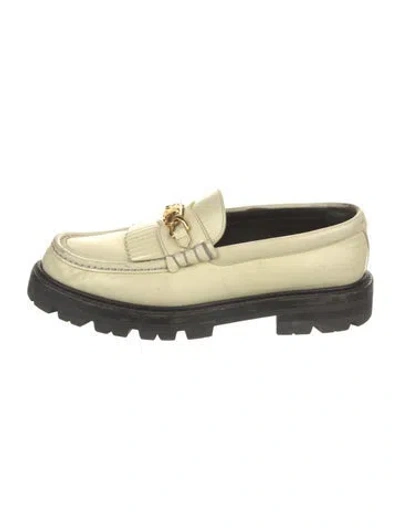 Pre-owned Celine Horsebit Accent Leather Loafers In Yellow