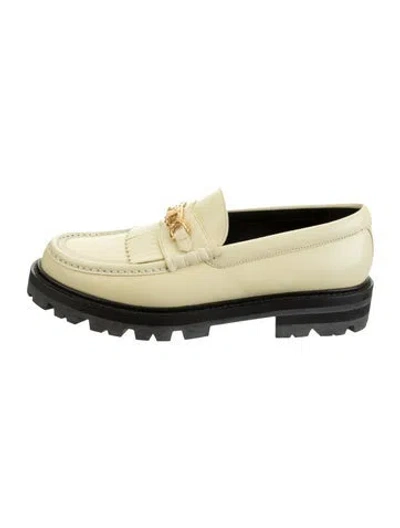 Pre-owned Celine Horsebit Accent Leather Loafers In Yellow