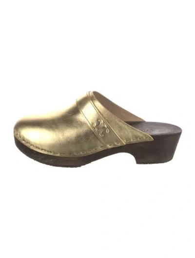 Pre-owned Celine Horsebit Accent Leather Mules