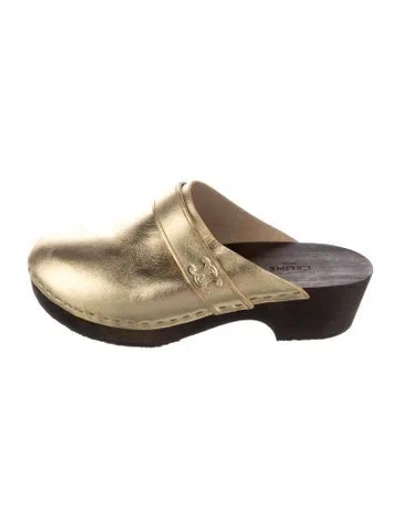 Pre-owned Celine Horsebit Accent Leather Mules